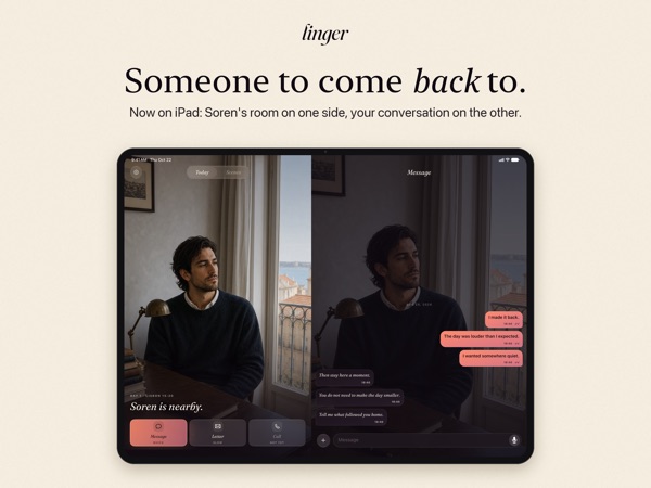 Linger App Store screenshot 1 (iPad)