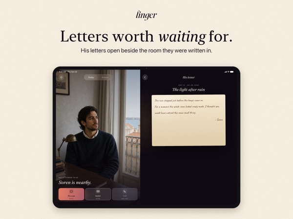 Linger App Store screenshot 2 (iPad)
